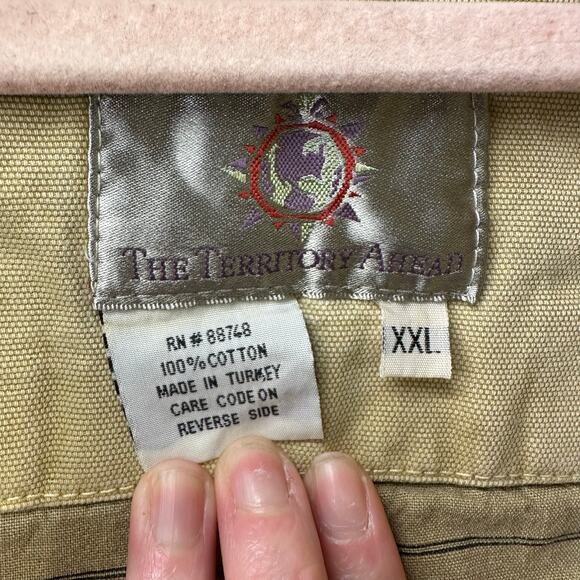 XXL Vtg The Territory Ahead Canvas Barn Jacket Tan Flannel Lined Hunt Chore Coat - Picture 5 of 10